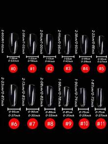 杏仁形假指甲 504 片装 - 长款芭蕾舞按压式指甲，透明杏仁形芭蕾舞圆形指甲片，适用于全覆盖亚克力假指甲艺术，家用 DIY 美甲沙龙美甲护理用品 - 無色 - 查看 5