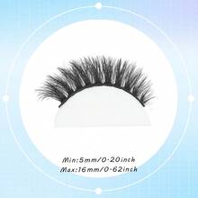 7 对假睫毛，浓密卷翘，睫毛长度 5-16 毫米，仿貂毛，柔软，适合派对、节日妆容，适合初学者，易于使用，黑色睫毛杆。 - 黑色 - 查看 8