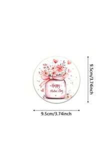 6 piezas Posavasos redondos de madera, diseño del Día de la Madre con texto "Feliz Día de la Madre" y patrón floral, decorados con flores, jarrón y diseño "Feliz Día de la Madre", posavasos redondos de 9.5cm resistentes al calor, regalo perfecto del Día de la Madre para mamá - Multicolor - Ver 3