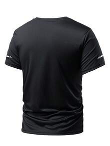 男士渐变色短袖T恤，男士健身服，速干面料，适合户外运动、训练、跑步、日常休闲穿着，也适合运动员、丈夫或男友夏季穿着。 - 藍色 - 查看 5