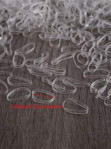 2000/100个一次性弹性时尚发带，女士适用，弹性发圈不会损伤马尾辫 - 白色 - 查看 4