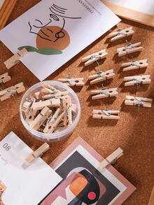 30/20/10个装木质夹式照片钉，照片墙留言图钉，10个装毛毡板装饰固定大头钉夹，适用于办公室和学校使用，不会损坏照片夹。返校用品，毕业派对装饰固定配件。 - 套裝 - 查看 2