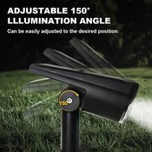1pc Solar Powered Spotlight With Ground Stake/Wall Mount, Auto On/Off LED Landscape Lighting For Garden, Lawn, Trees - Style a - View 11
