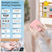 1台便携式标签打印机，贴纸打印机，无线标签打印机，附赠1卷纸，兼容安卓/iOS系统，1200mAh大容量电池，USB充电，操作简便，适用于家庭、办公室、学校，是生日和节假日送给家人和朋友的完美礼物。 - 彩色 - 查看 7