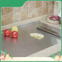Extra Large Stainless Steel Cutting Board, Multi-Functional Cutting & Baking Board, With Rim For Easy Dishwasher Cleaning, Rust-Proof, Suitable For Commercial And Home Kitchen Countertop Protection - Multicolor - View 10