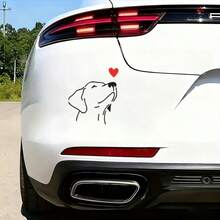 Labrador Dog Sticker Compatible With Motorcycle, Car, Laptop & Fridge - Transparent Vinyl Decal With Cute Labrador Puppy & Hearts - Waterproof Durable Temporary Decoration For Lab Lovers, Scratch Protection (Asymmetric Shape) - A - View 10