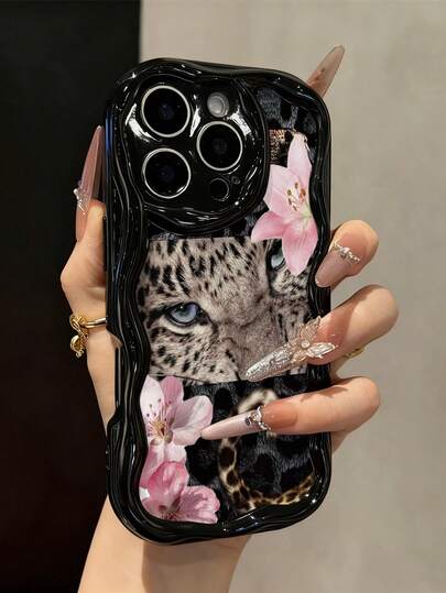 Cute Black Leopard Print Floral Novelty Texture Cheetah,Leopard Print Patchwork Leopard Colorful Printed Black Cream Texture Soft Case Compatible With IP17/IP17PROMAX/Iphone16/Iphone16pro/Iphone16promax/Iphone15/XR/7p8p/P12promax/P13promax/P14PROMAX/P13/P14/P11/P12/P14, Cute & Fashionable Thick Protective Phone Case For XS/S/XSMAX/78GES2 Birthday