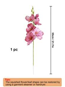 6pcs/12pcs 55cm Artificial Silk Narcissus & Magnolia Flowers, Home Living Room Wedding Tabletop Decor, Romantic Theme - Hot Pink - View 2