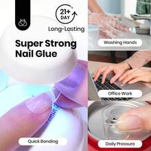 Beetles HEMA-Free Nail Tips Glue Kit, All-In-One Nail Extension Kit For Press On False Nails, DIY Salon Manicure At Home - 2Pcs 15Ml TPO-free Nail Glue & No-wipe Top Coat Set - View 4