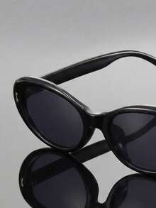 1 Cặp kính gọng oval thời trang unisex, phụ kiện đi biển mùa hè. - màu đen - Xem 3