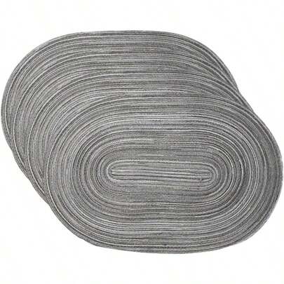1/2/4/6/8pcs Minimalist Ombre Beige Oval Polyester Placemats