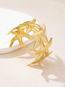 1 pieza Brazalete retro de estrella de mar versátil y de moda - amarillo dorado - Ver 2
