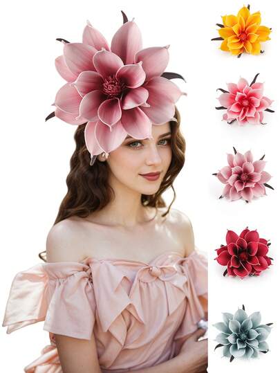 1 chiếc kẹp tóc hình hoa cho nữ, kẹp tóc hoa sen cỡ lớn, kẹp tóc hoa sen cho nữ, kẹp tóc xinh xắn, phụ kiện tóc hoa cho đám cưới, sinh nhật.