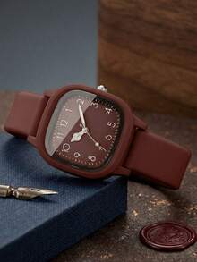 1 Piece Women's Silicone Quartz Watch, Fashionable Minimalist Square Dial, Classic Bracelet Watch (1 Piece/Set), Watches For Women,Watch,Women's Watches - Multicolor - View 5