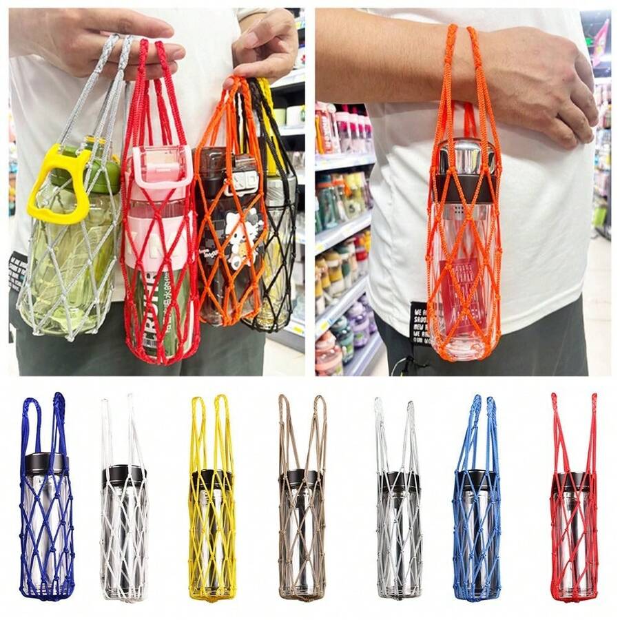 Túi lưới dệt cách nhiệt đựng cốc nước, vỏ bọc cốc nước thủy tinh, vỏ bảo vệ cốc nước cầm tay, vỏ bọc cốc cách nhiệt. - Nhiều màu - Xem 1