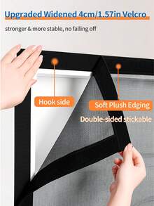 1 cửa lưới từ tính màu đen, cửa lưới tự đóng, lắp đặt hai mặt, mở bên hông kín đáo, cửa xếp, an toàn cho thú cưng và trẻ em, thông gió chống muỗi. - màu đen - Xem 5