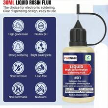 Liquid Solder Flux Dropper, Liquid Soldering Flux, No Clean Liquid Flux, Electrical Liquid Rosin Flux Solder, Liquid Flux Soldering Squeeze Bottle (30 ML/1.05Oz.) - A - View 4