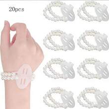 5/10/12/20/24件/套 弹性珍珠胸针和手链，适合婚礼、舞会、沙滩派对（不含蕾丝饰边） - 白色 - 查看 14