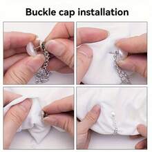 4pcs Adjustable Cuff Clips, Pant Leg Clips, Hem Clips, No Sewing Required, Detachable And Durable, Suitable For T-Shirts, Jeans, Shirts, Scarves, And Other Fashion Items - Silver - View 8