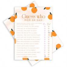 DISOVF Orange Theme Baby Shower Games- Gu Who Mom Or Dad -Gender Reveal Party Games -A Little Cutie Is On The Way Gender Neutral Party And Plies- K05 - Ai là mẹ hay bố? - Xem 1