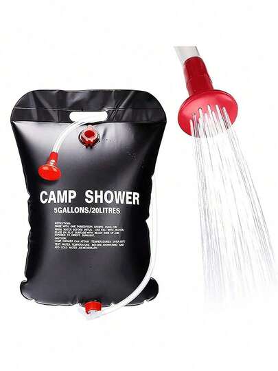 20L Bolsa de ducha portátil para camping, dispositivo de almacenamiento de agua portátil, bolsa de almacenamiento de agua portátil, equipada con manguera desmontable y cabezal de ducha tipo interruptor, fácil de instalar, adecuada para todas las estaciones - adecuada para el hogar, al aire libre, camping y viajes, un gran regalo para amigos de camping al aire libre