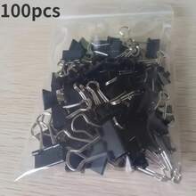 100pcs Medium Binder Clips, Durable Metal File Folders, Suitable For Office, Classroom And Teachers - C - View 2