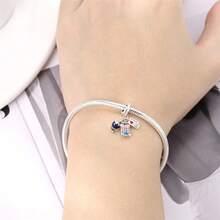 S925纯银旅行主题吊坠 - 热气球、飞机、地球仪、行李箱珠，兼容欧洲手链，适合作为订婚、结婚或蜜月礼物。 - 彩色 - 查看 10