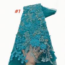 Premium French Mesh Embroidered Sequin Lace Fabric, High-Quality Nigerian Sequin Lace Fabric, Suitable For Wedding Dress And Gown Sewing - A - View 3