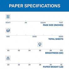 Hammermill Papel de impresora papel de copia multiusos de 20 libras 8.5 x 11-96 brillante fabricado en los Estados Unidos 103267 1 resma 500 hojas en total - Blanco - Ver 2