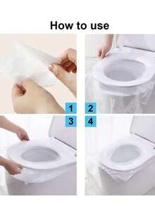 一次性马桶座套，塑料材质，防水防滑，独立包装，便携式马桶座套 - 無色 - 查看 5