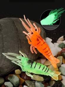 10pcs Glow-In-The-Dark Shrimp Soft Plastic Lures With Hooks - Realistic Freshwater & Saltwater Fishing Bait, Ideal For Night Fishing To Catch Bass, Trout, Crappie, Redfish - Multicolor - View 6