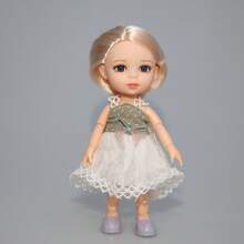 AKODEERD 16厘米精致时尚小娃娃，身穿可爱连衣裙，关节可动，送给朋友的礼物 - 整個娃娃 - 查看 8