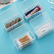 6/5/4/3/2/1pcs Portable Transparent Small Item Storage Box, Medicine Box, Travel Organizer, Bathroom Organizer, Cotton Swab Box, Toothpick Organizer, Dust-Proof Storage Box, Transparent Plastic Container Wholesale - Multicolor - View 2