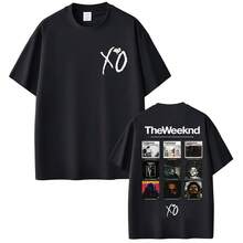 Rapper The Weeknds Xo Album 2025 Graphic T Shirts Women Men's Hip Hop T-Shirt Unisex Vintage Style Clothing T-Shirts - 黑色 - 查看 1