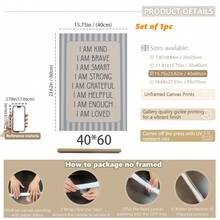 1幅帆布防水正能量励志海报，适用于儿童房装饰，带框墙画，激励人心的印刷品，适合婴儿房、游戏室、幼儿房，波西米亚风格婴儿房装饰 - 彩色 - 查看 11