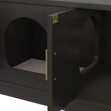 Meuble pour chat dissimulé 140 x 40 x 45,5 cm - Griffoir et ventilation intégrés, mobilier pour animaux de compagnie pour couloir et entrée, meuble multifonctionnel pour chat, maison pour animaux, meuble pour litière, toilettes pour animaux - Voir 9