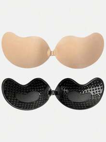 1/2 Pcs Reusable Sticky Silicone Front Closure Push Up Bra, Breathable Skin-Friendly Cup, Suitable For A-D Cup, Deep V Backless Dress - Multicolor - View 20