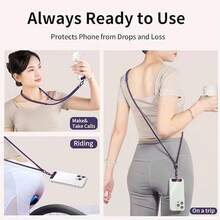 Universal Adjustable Phone Lanyard Crossbody Necklace Strap Phone Case Long Hanging Rope With Clip Anti-Lost Durable And Sturdy - Multicolor - View 4