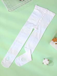 3条装儿童舞蹈紧身裤（鞋底带孔设计）幼儿白色踩脚紧身裤 - 适合舞蹈课和休闲外出穿着 女婴儿童紧身裤 - 彩色 - 查看 5