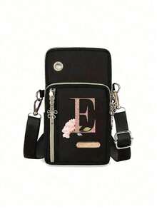 Women's Phone Bag, Rose Gold Letter Print Mini Crossbody Bag, Vertical Coin Purse, Sports Armband And Running Wrist Bag, Mini Casual Crossbody Phone Bag With Earphone Hole, Fashionable White-Collar Work Commute Business Office Gift, Suitable For Anniversary, Valentine's Day, Christmas, Thanksgiving, Birthday And Other Occasions - Multicolor - View 19
