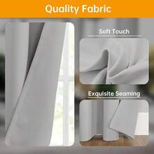 Divider Curtains Blackout Floor To Ceiling Curtain With Hook Wall Mount Sliding Door Curtains Ceiling Mount Extra Wide Curtain Wall Divider For Room Separation(Light Grey,W100 X H84 In) - Light-grey100inchWx84inchLPackof1 - View 5