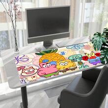 SpongeBob SquarePants 1 tấm lót chuột hoạt hình - Đế cao su, chất liệu polyester, phụ kiện chơi game, đường may viền chắc chắn, phù hợp cho chơi game và văn phòng, lý tưởng cho máy tính xách tay và khách sạn, món quà sinh nhật hoặc Giáng sinh hoàn hảo, và là tấm lót chuột tốt nhất để trang trí bàn làm việc. Phụ kiện bàn làm việc, phụ kiện bàn làm việc, đồ dùng văn phòng, phụ kiện văn phòng, thảm lót bàn, tấm lót chuột, bàn học, trang trí bàn làm việc. - 1 cái - Xem 3