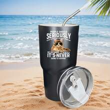 30oz Stainless Steel Tumbler Black White Options,  People Should Seriously Stop Expecting Normal From Me We All Know It's Never Going To Happen Graphic Cups, Insulated Travel Coffee Mug With Lid And Straw , Double Wall Vacuum Reusable Travel Cups, Funny Birthday Party Gift For Women & Men - 黑色 - 查看 1