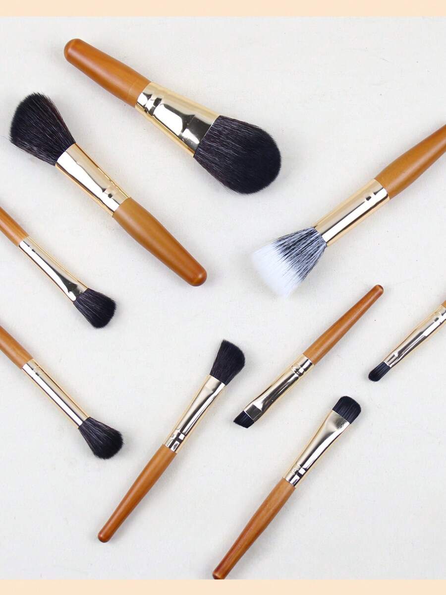 9pcs Mini Portable Makeup Brush Set With Wooden Handle T,Makeup Brush Kit,Make Up Brush Set,Make Up Set Complete,Makeup Brush Set,Complete Makeup Kit,Brush Kit,Brushes Makeup Set,Makeup Gift Set,Set,Giveaways,Professional Makeup Brushes,Complete Makeup Set - Multicolor - View 1