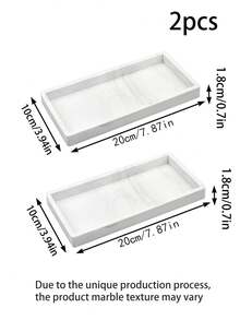 Bandeja cuadrada de silicona para aromaterapia, sin agujeros, para el tocador del baño, almacenamiento para encimera de lavabo de mármol. - Multicolor - Ver 16