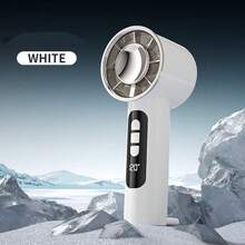 1 pieza Ventilador de mano recargable, batería de 1200mAh, 120 niveles de velocidad del viento, portátil y plegable, ventilador para fijar el maquillaje - Soporte de Mano - Ver 17