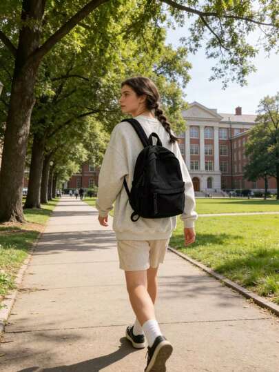 1pc Black Corduroy Backpack, Vintage Niche Design, Sweet & Spicy, Versatile , College Style, Suitable For University Classes, Campus Commute, Shopping, Picnic, Daily Outings, Hangout With Friends, Short Trips, Back To School. Lightweight Corduroy Material, Adjustable Straps, Multiple Pockets. Ideal Gift For Graduation, Valentine's Day, Birthday