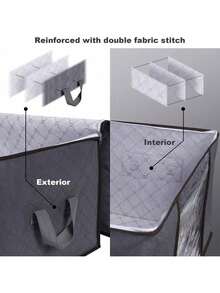 Storage Bags For Clothes And Quilts, Waterproof And Breathable, With PVC Window For Closet And Home - Grey - View 6