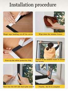 Mosquito Nets For Window,Anti-Mosquito Window Screens,Mesh Anti Insect Air Tulle Invisible Black Fiberglass Mosquitoes And Flies - Black Net With Black Border - View 10