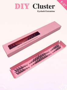 2Rows Clear Band 48Clusters Individual Lashes Natural Look Curling Eye Lashes Extension Cluster Lashes DIY At Home - CC - View 2